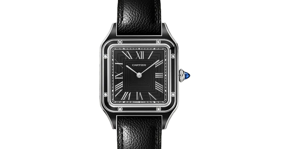 Cartier Santos-Dumont Large Steel Black Lacquer Dial WSSA0068