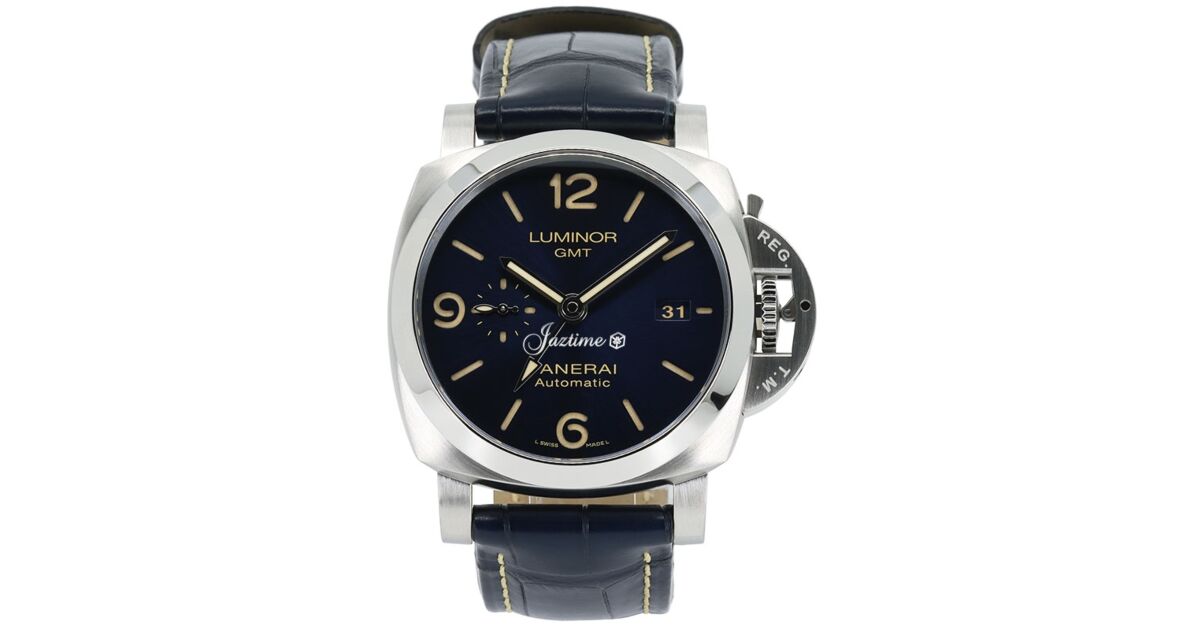 Panerai Luminor GMT Stainless Steel 44mm Blue Dial Alligator