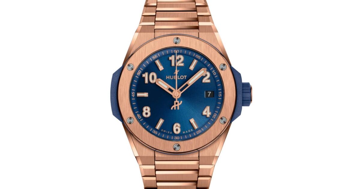 Hublot Big Bang 3-Hands Integrated Time Only King Gold Blue Dial