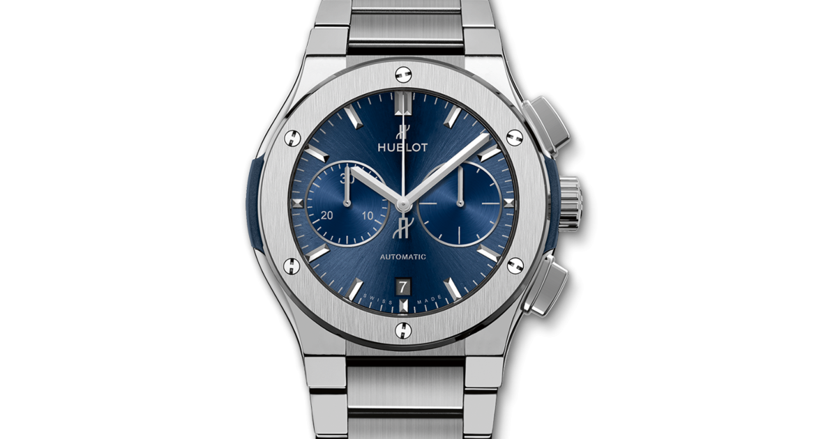 Hublot Classic Fusion Blue Chronograph Titanium Bracelet 42mm 520