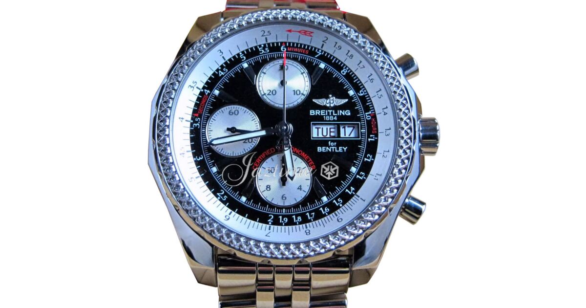 Breitling Bentley GT A13362 Black 44mm Chronograph Stainless Steel