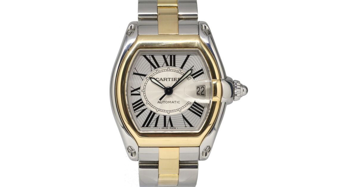 Cartier Roadster W62031Y4 Large Yellow Gold Stainless Steel Two