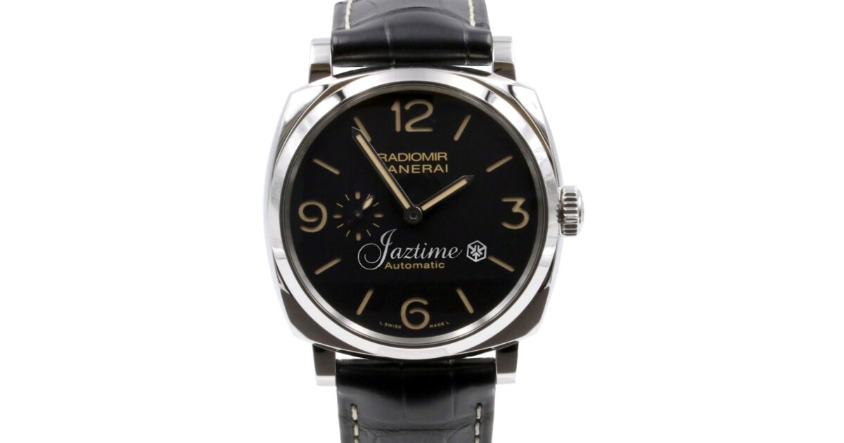Panerai Radiomir Steel 45mm Black Dial Leather Strap PAM00572