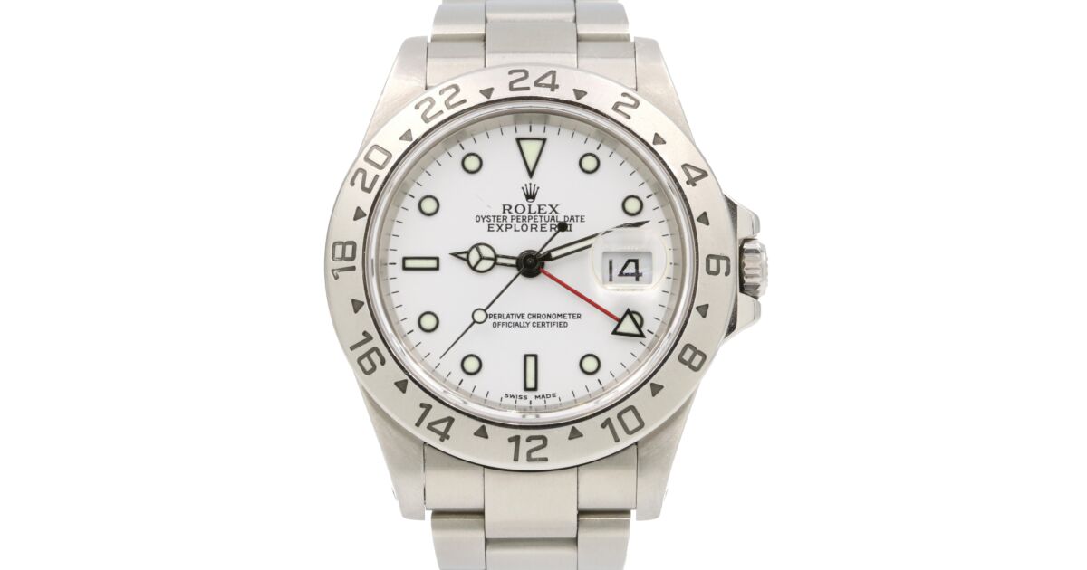 Rolex Explorer II 16570 Men's 40mm Stainless Steel Oyster GMT Date