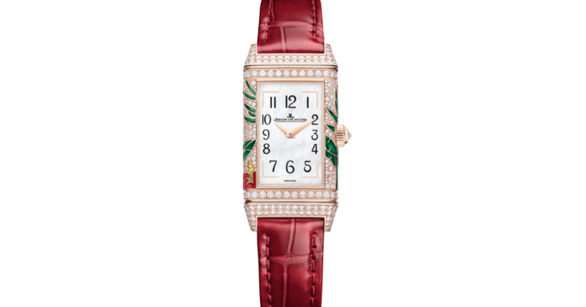 Jaeger-LeCoultre Reverso One 'SAKURA' Manual White Gold Leather