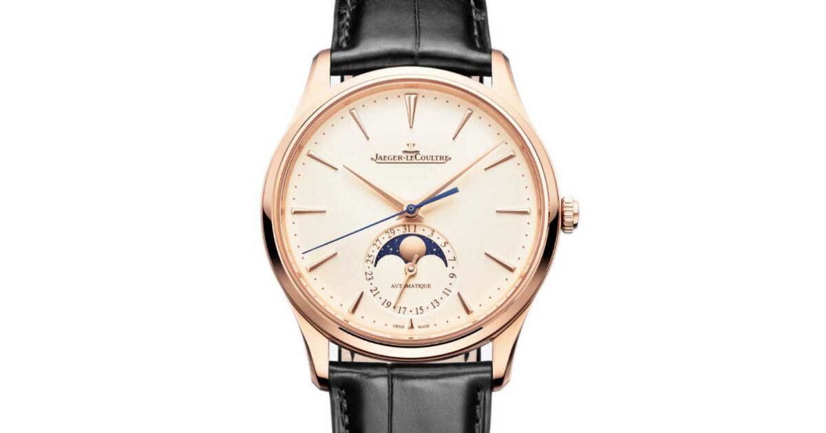 Jaeger-LeCoultre Master Ultra Thin Moon 39mm Pink Rose Gold Beige Dial ...