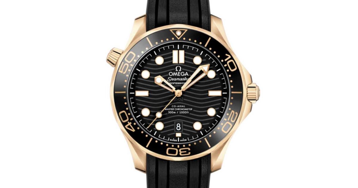Omega Seamaster Diver 300M 42mm Moonshine Gold Black Dial Rubber