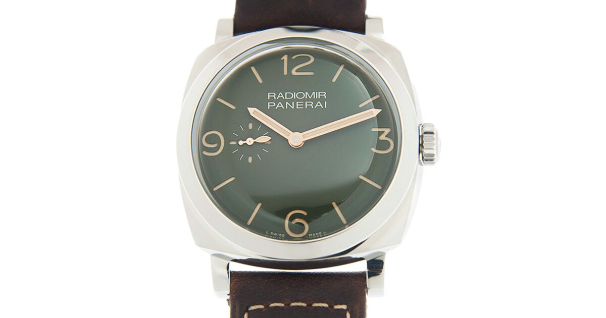 Panerai Radiomir Steel 45mm Green Dial Leather Strap PAM00995