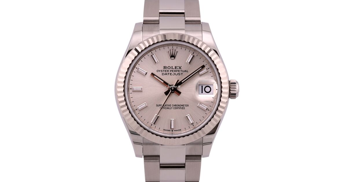 Rolex Datejust 31 White Gold/Steel Silver Index Dial & Fluted