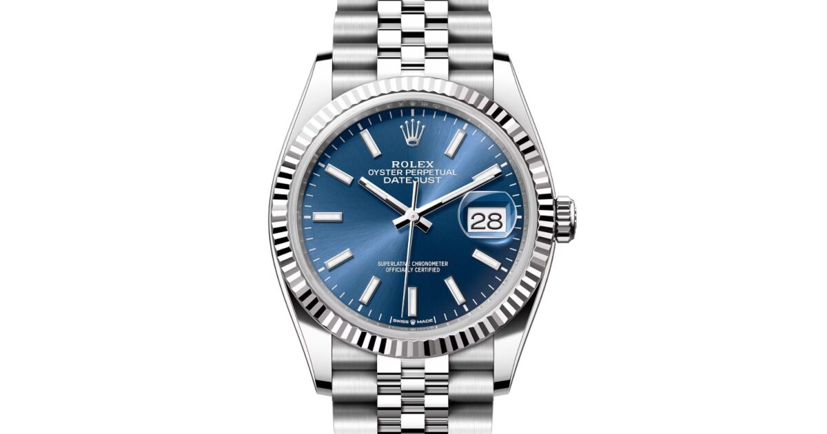 Rolex Datejust 36 White Gold/Steel Blue Index Dial & Fluted Bezel