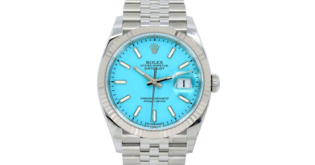 RXW SOLID PERPETUAL DATEⅡ／TIFFANY DIAL！ Rolex Datejust 36 White Gold/Steel Custom Turquoise 