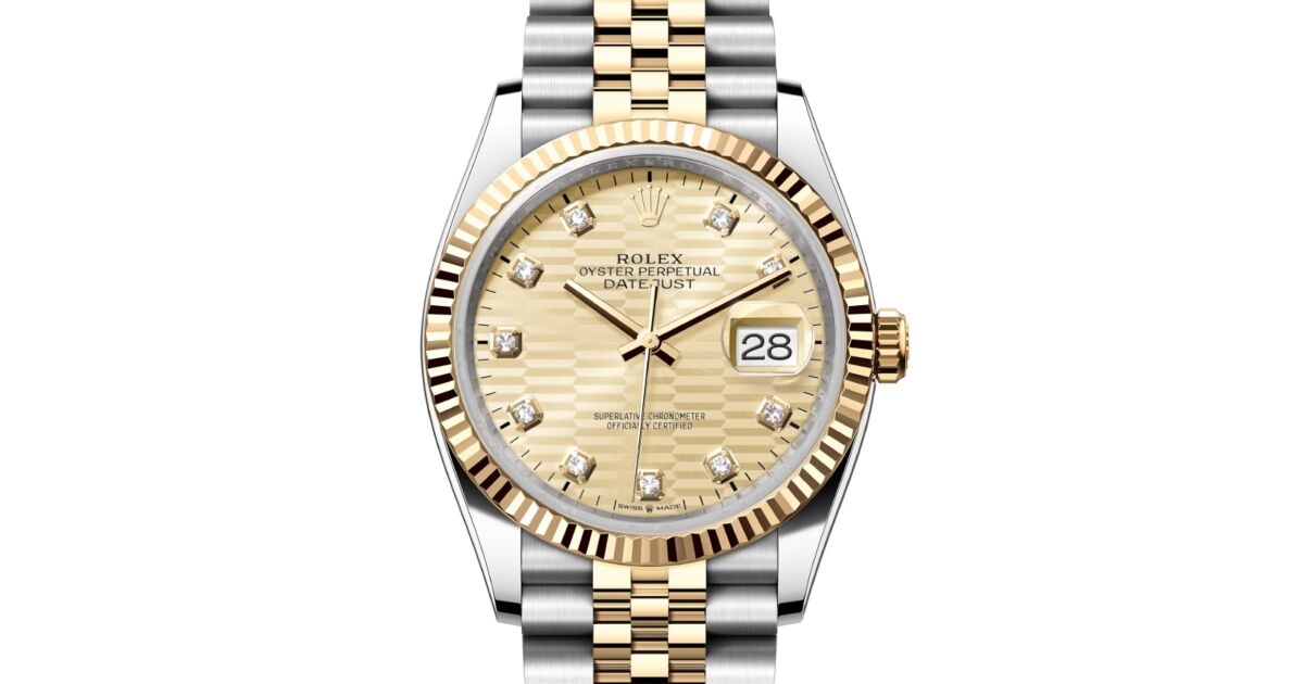 Rolex Datejust 36 Yellow Gold/Steel Golden Fluted Motif Diamond