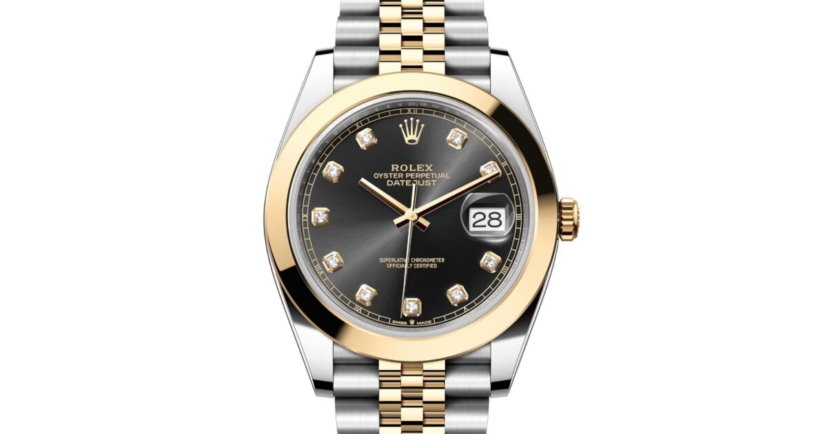Rolex Datejust 41 126303 Black Diamond Yellow Gold Stainless Steel
