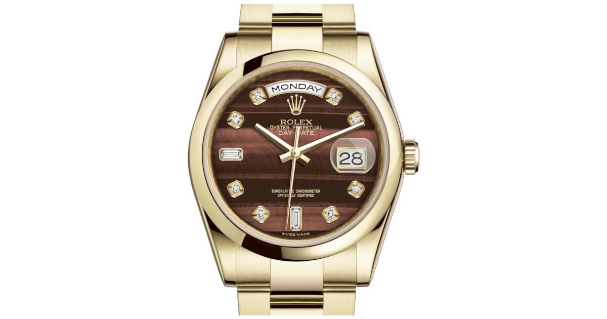 Rolex Day-Date 36 Yellow Gold Bull's Eye Diamond Dial & Smooth