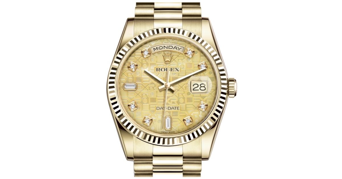 Rolex Day-Date 36 Yellow Gold Champagne Mother of Pearl Jubilee