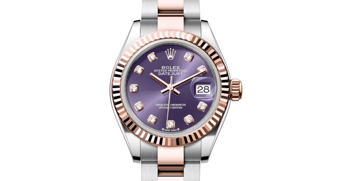 Rolex Datejust 28 279171 Aubergine Diamond Fluted Bezel Rose Gold