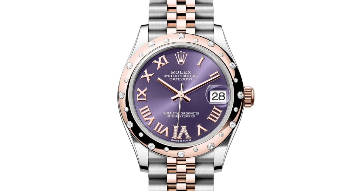 Rolex Datejust 31 Rose Gold/Steel Aubergine Dial & Domed Set