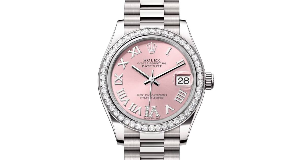 Rolex Datejust 31 White Gold Pink Roman VI Diamond Dial & Diamond