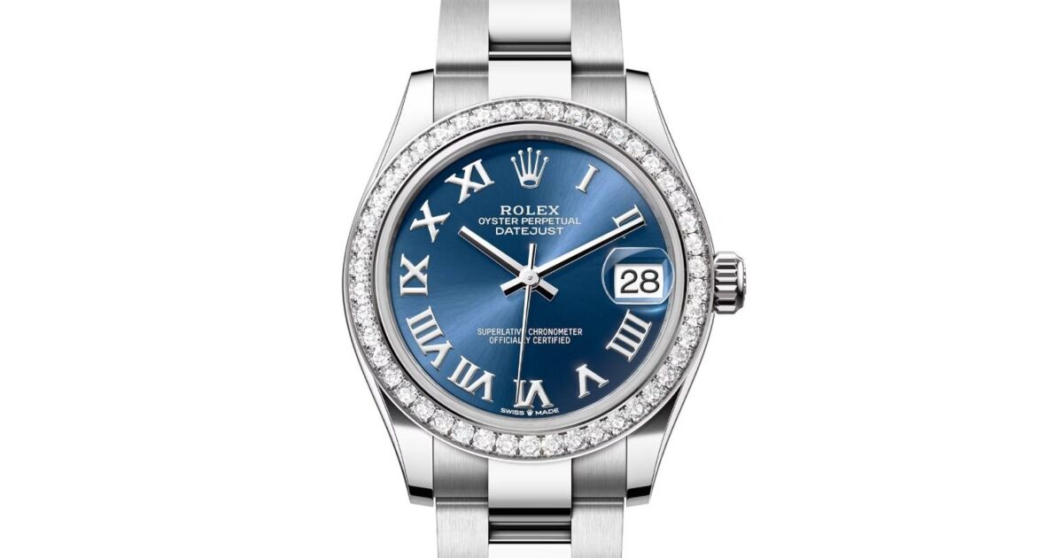 Rolex Datejust 31 White Gold/Steel Bright Blue Roman Dial