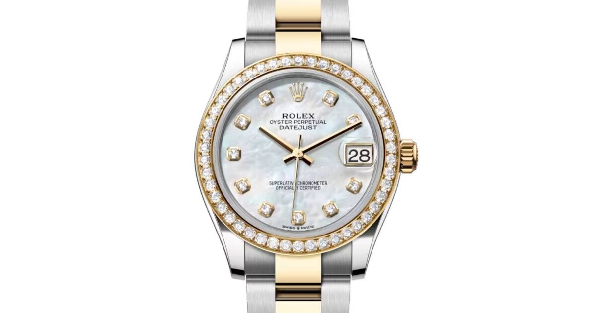 Rolex Datejust 31 Yellow Gold/Steel White Mother of Pearl Dial
