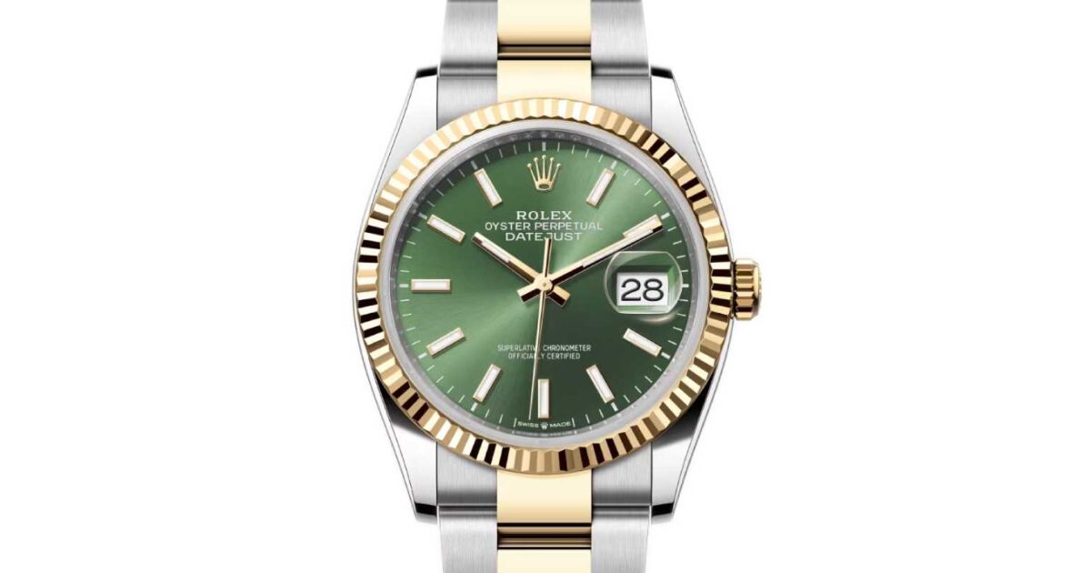 Rolex Datejust 36 Yellow Gold/Steel Olive Green Index Dial