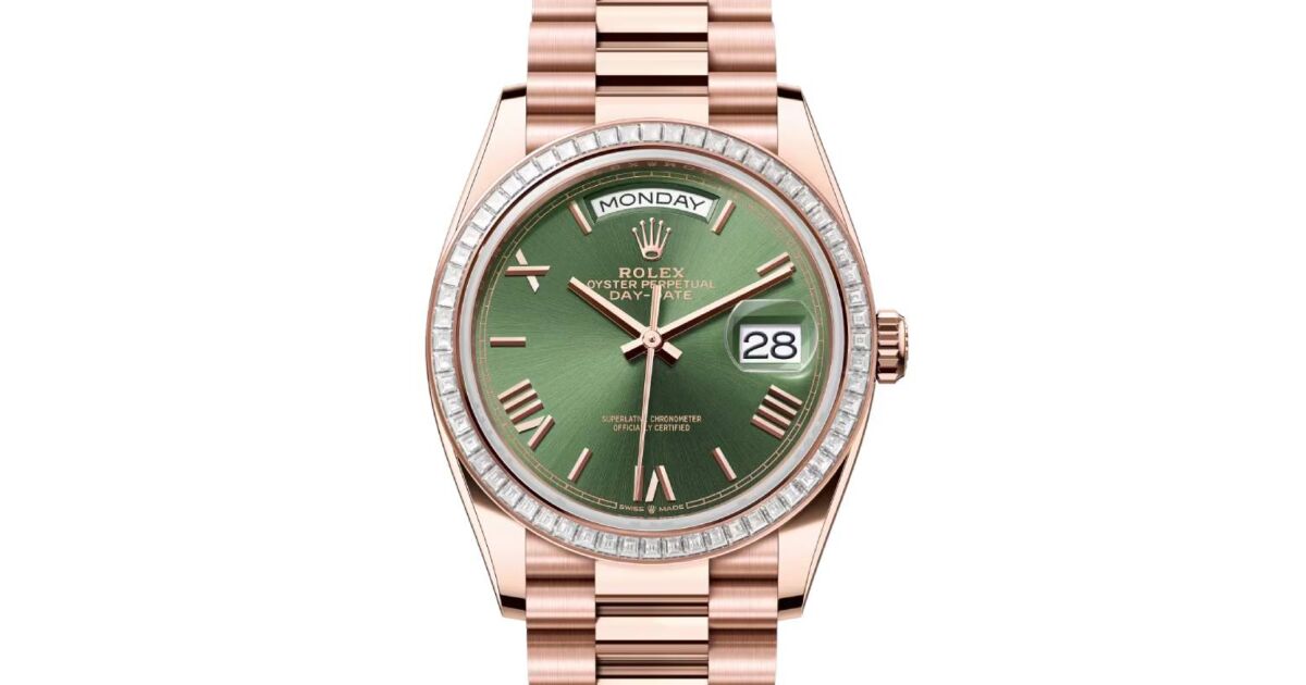 tdfオリーブ36 Rolex Day-Date 36 President Rose Gold Olive Green Roman Dial