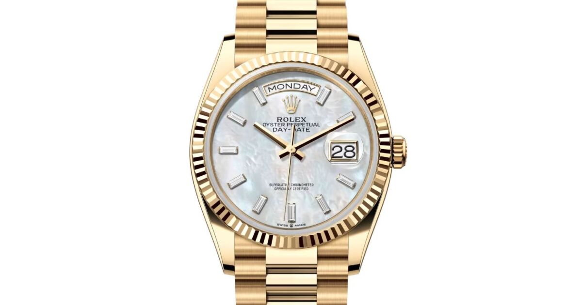 Rolex Day-Date 36 President Yellow Gold White Mother of Pearl