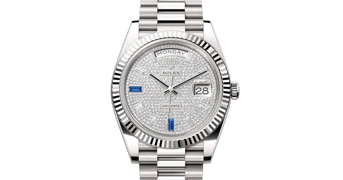 Rolex Day-Date 40 President White Gold Diamond Pave  display picture 1