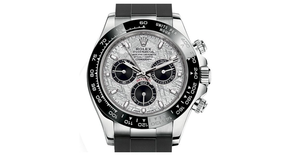 Rolex Daytona White Gold Meteorite Dial Oysterflex Rubber Bracelet
