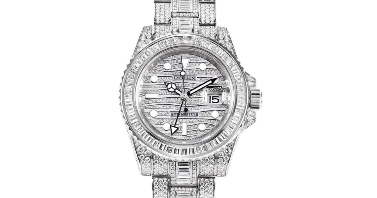 Rolex GMT-Master II White Gold Diamond Paved Dial & Bracelet 116769TBR