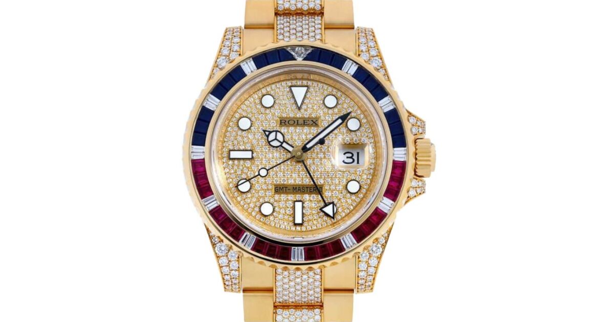 Rolex GMT-Master II Yellow Gold Sapphire/Diamond Bezel & Bracelet
