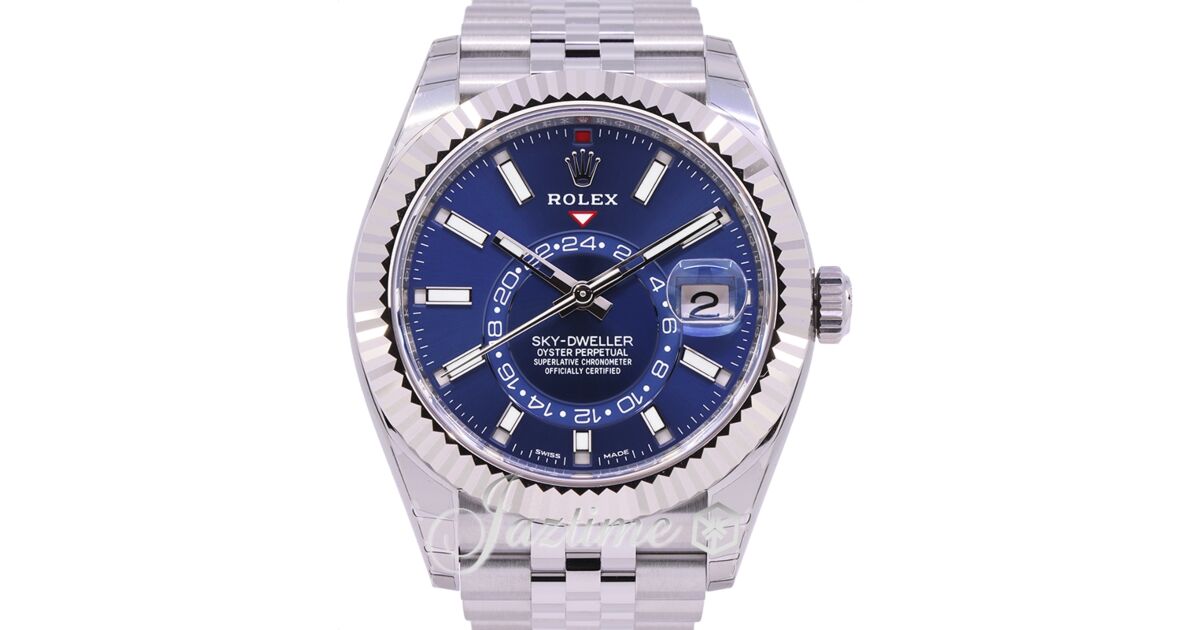 Rolex Sky-Dweller White Gold/Steel Blue Index Dial Jubilee