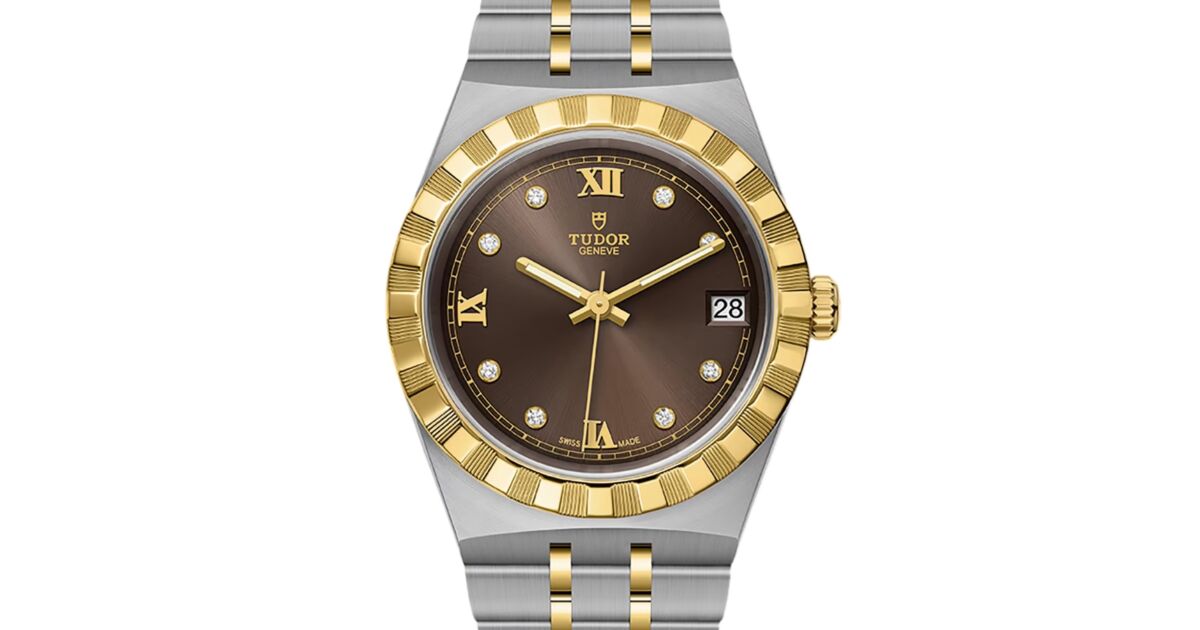 Tudor Royal Steel Yellow Gold 34mm Chocolate Brown Diamond Dial