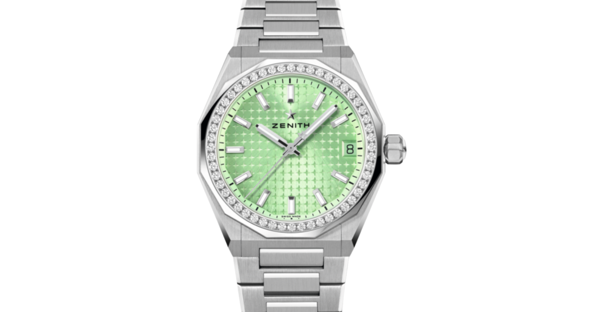 Zenith Defy Skyline 36 Steel Diamond Bezel Metallic Pastel Green