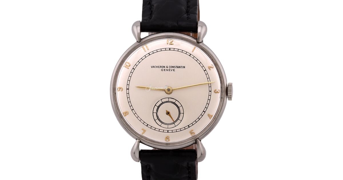 Vacheron Constantin Vintage 4126 teardrop lugs 35mm steel leather