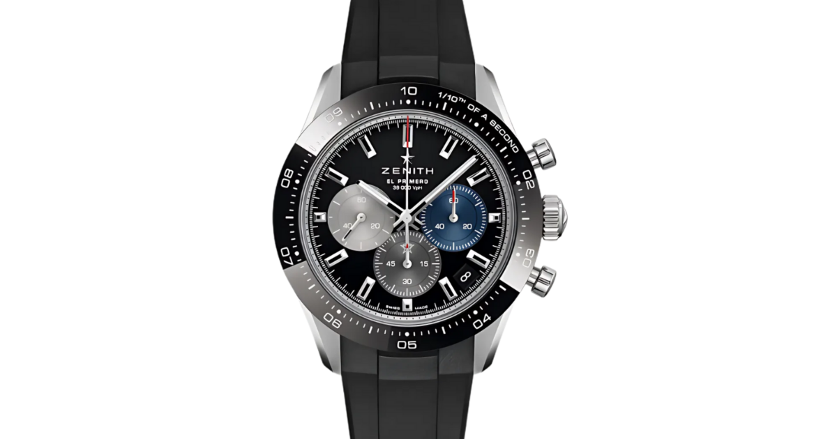 Zenith Chronomaster Sport Steel 41mm Black Dial Rubber Strap