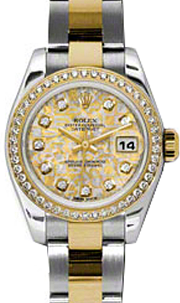Rolex Lady-Datejust 26 179383-YGGJDO Yellow Gold & Grey Rolex Lady-Datejust 26 179383-YGGJDO Yellow Gold & Grey