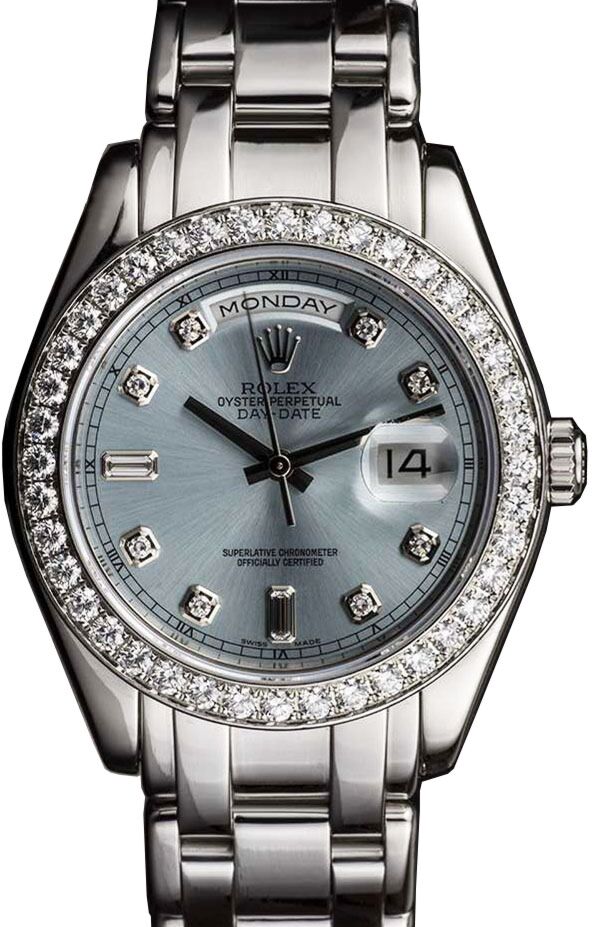 Rolex Day Date Special Edition 18946 BLUDDO 39mm Ice Blue Diamond Platinum Oyster BRAND NEW