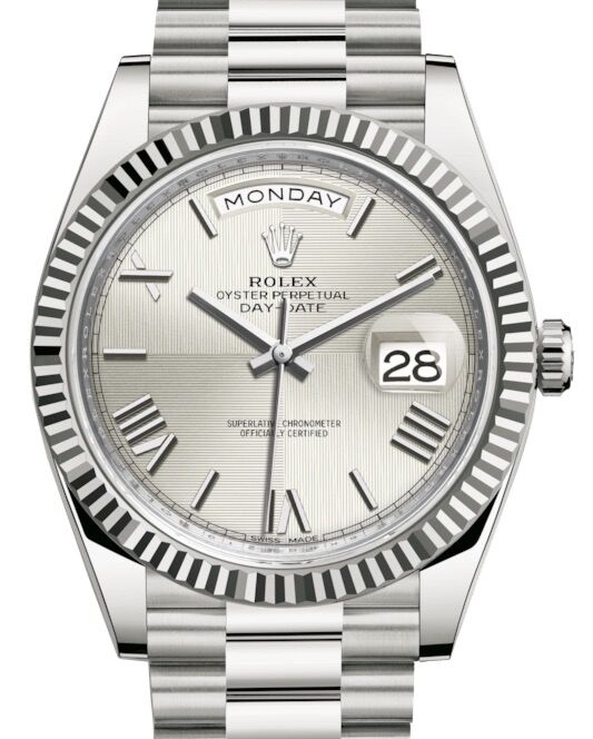 Rolex day date 40 silver hotsell