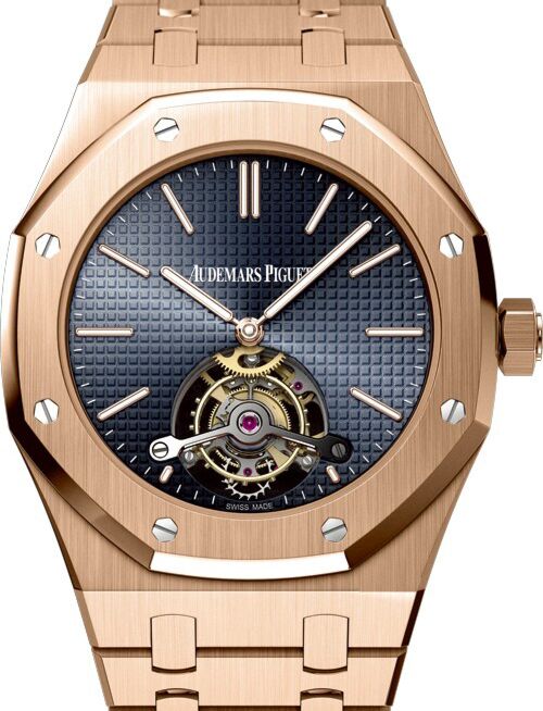 Audemars Piguet 26510OR.OO.1220OR.01 Royal Oak Extra Thin Tourbillon 41mm Blue Index Rose Gold BRAND NEW