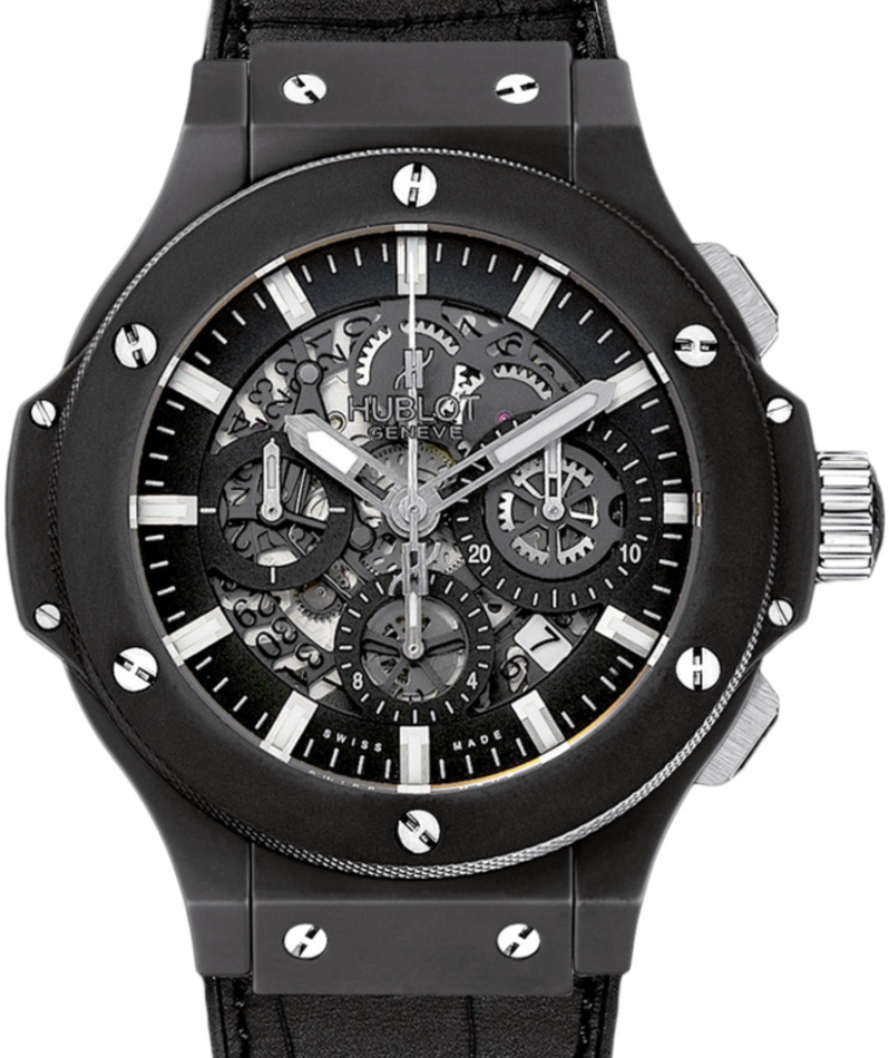 Hublot Big Bang Aero Bang 311.CI.1170.GR Skeleton Index Black Ceramic Case Leather 44mm BRAND NEW