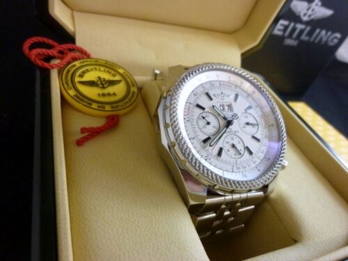 Breitling Bentley 6.75 Chronograph A44362 White Stainless