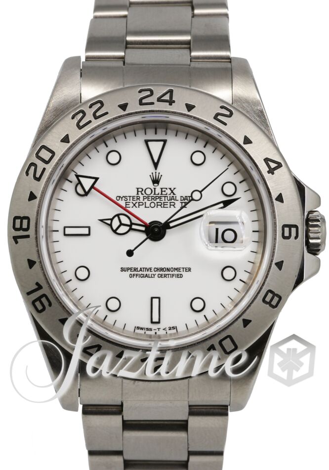 Rolex Explorer II 16570 Men s 40mm White Stainless Steel Oyster GMT Date