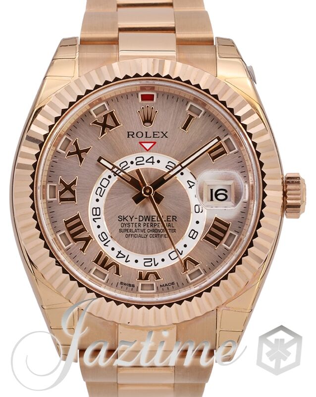 Rolex sky dweller sundust dial 18kt everose gold mens watch 326935 outlet