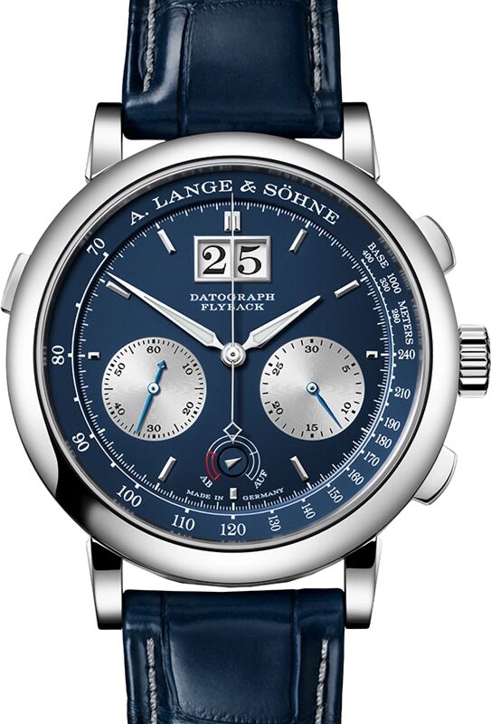 A Lange Sohne Saxonia Datograph Up/Down White Gold 41mm Blue Dial 405.028