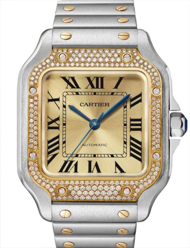 Cartier Santos De Cartier Automatic Silver Dial Steel and