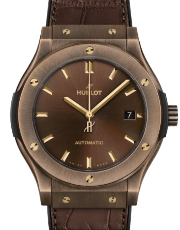 Hublot Classic Fusion 3-Hands Bronze Brown Limited Edition 45mm Brown Dial  Rubber and Alligator Leather Straps 511.BZ.3480.LR.ECU21 - BRAND NEW