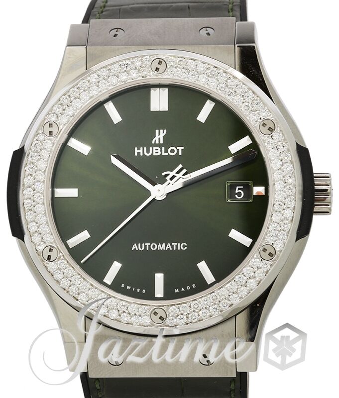 Classic Fusion Titanium Green Diamonds 33 mm | Hublot