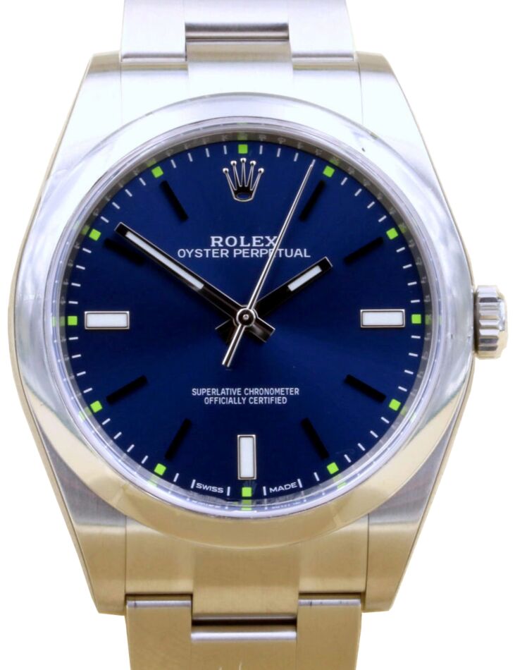 Rolex Oyster Perpetual 39mm 114300 Stainless Steel Blue Index BRAND NEW
