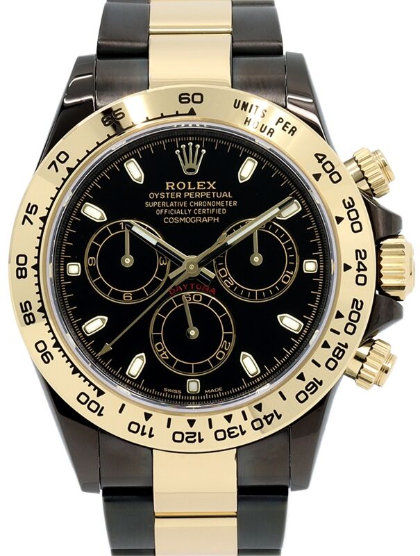 Rolex Daytona Yellow Gold/DLC Black Index Dial Yellow Gold Bezel Oyster  Bracelet 116503 - BRAND NEW